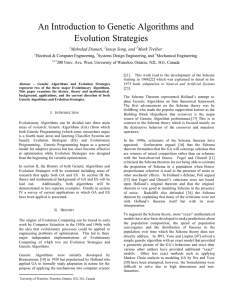 Genetic Algorithms and Evolution - Centre for Pattern Analysis