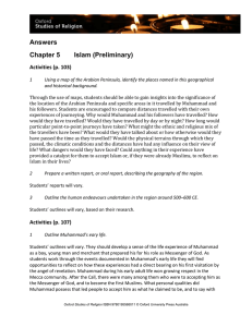 Answers Chapter 5 Islam (Preliminary) Activities (p. 103) 1 Using a