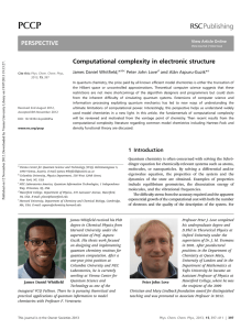 Computational complexity in electronic structure PERSPECTIVE