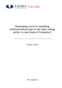 Developing a b-to-b marketing communications plan in