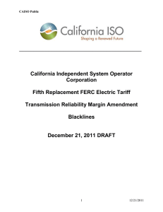 Transmission Reliability Margin Draft Tariff Language