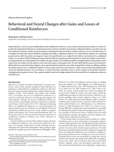 Behavioral and Neural Changes after Gains and Losses of