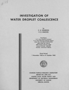 Investigation of water droplet coalescence