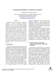 Transportation modeling:an artificial life approach