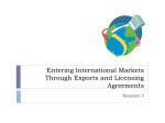 Entering International Markets Through Exports and