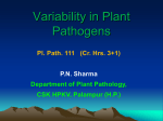 Pl Path 111- Variability in Plant Pathogens
