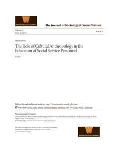 The Role of Cultural Anthropology in the Education of Social Service