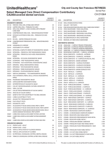 Retiree: Summary of Benefits - San Francisco Health Service System