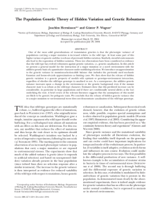 The Population Genetic Theory of Hidden Variation and