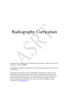 Radiography Curriculum - American Society of Radiologic
