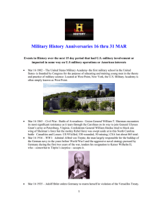 Military History Anniversaries 0316 thru 033117