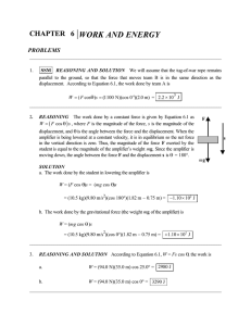 CHAPTER 6 WORK AND ENERGY