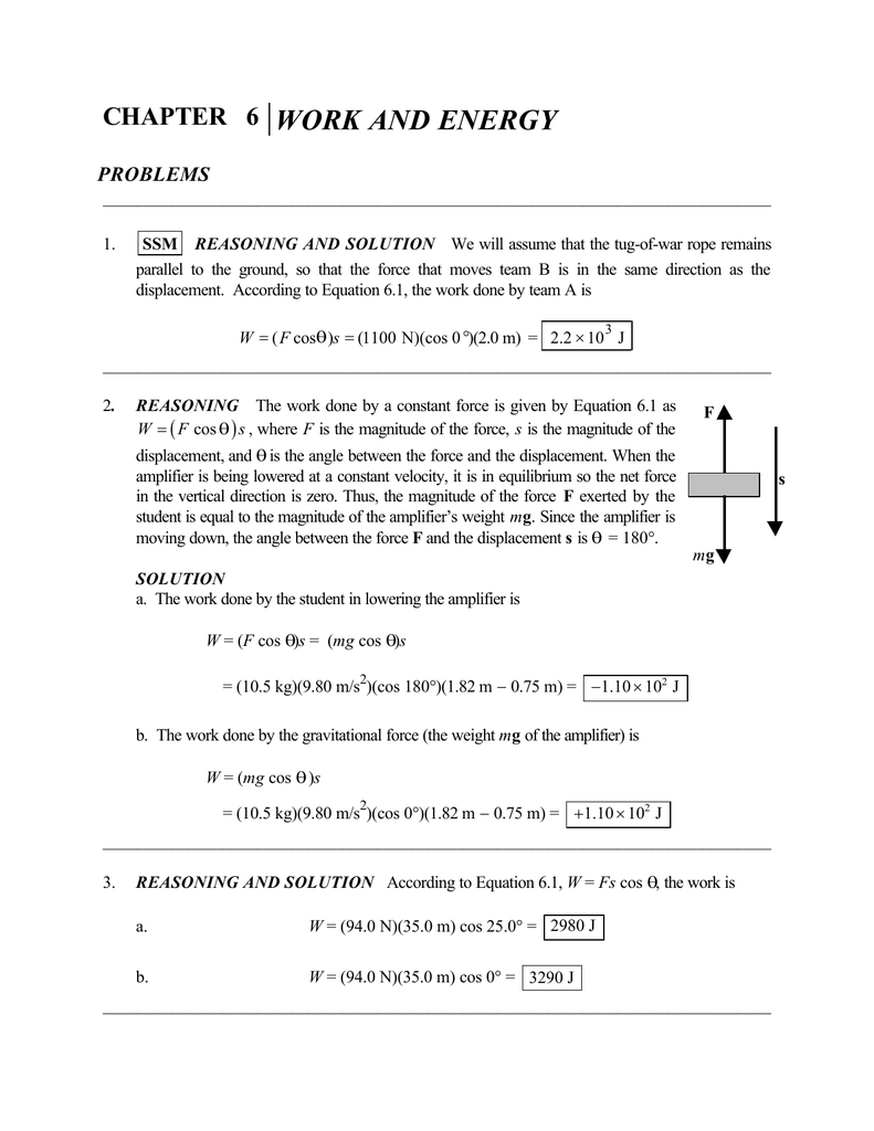 Chapter 6 Work And Energy Chapter 6 Work And Energy