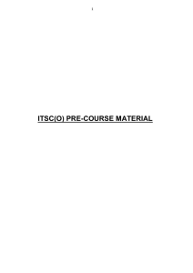 ITSC(O) Pre Course Material