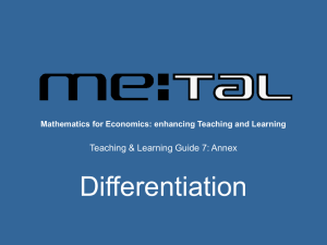 Annex - Mathematics for Economics: enhancing Teaching