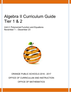 Unit Overview - Orange Public Schools