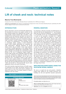 Lift of cheek and neck: technical notes