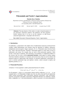 Polynomials and Taylor`s Approximations