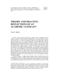 theory and practice: reflections of an academic