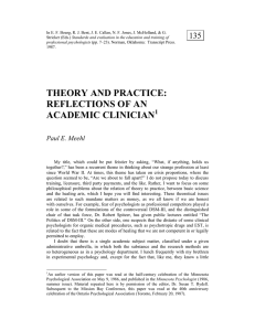 theory and practice: reflections of an academic