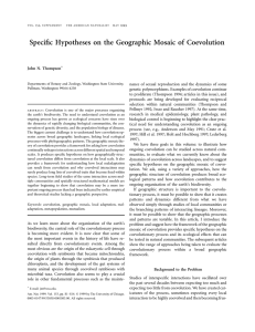 Specific Hypotheses on the Geographic Mosaic of Coevolution