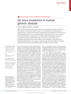 De novo mutations in human genetic disease