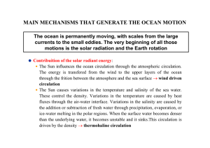 MAIN MECHANISMS THAT GENERATE THE OCEAN MOTION