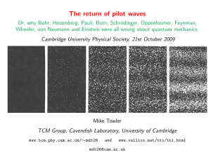 The return of pilot waves - Theory of Condensed Matter (Cambridge)