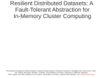 Resilient Distributed Datasets: A Fault-Tolerant Abstraction