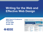 Writing for the Web and Effective Web Site Design