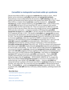 Carvedilol vs metoprolol succinate wide qrs syndrome
