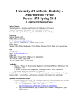 University of California, Berkeley - Department of Physics Physics