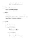 2.3 Absolute Value Equations