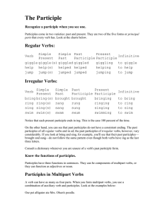Participles in Multipart Verbs