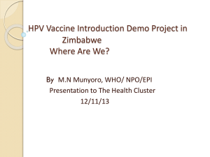 HPV Vaccine Introduction - Demo Project in Zim