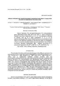 Serum thyroxine (T4) and triiodothyronine (T3,) concentrations were