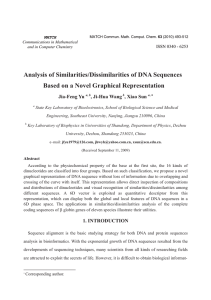 Analysis of Similarities/Dissimilarities of DNA Sequences Based on a