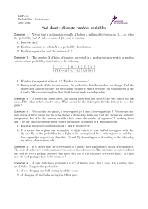 2nd sheet : discrete random variables