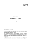 2009 Italian Intermediate 2 – Writing Finalised Marking