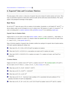 6. Expected Value and Covariance Matrices