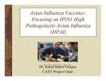 Avian Influenza Vaccines: f Focusing on H5N1 High Pathogenicity