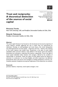 Trust and reciprocity: A theoretical distinction of the sources of social