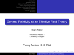 General Relativity as an Effective Field Theory