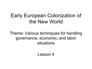 Early European Colonization of the New World