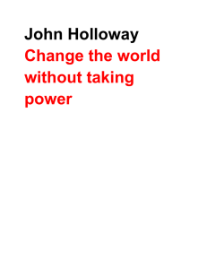 John Holloway Change the world without taking power