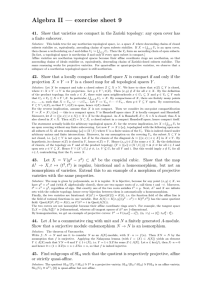 Algebra II — exercise sheet 9