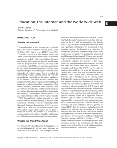 E Education, the Internet, and the World Wide Web