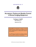 Acceptance Testing and Quality Control of Dental Imaging