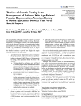 The Use of Genetic Testing in the Management of Patients With Age