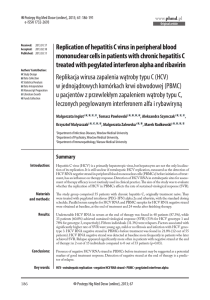 Replication of hepatitis C virus in peripheral blood mononuclear